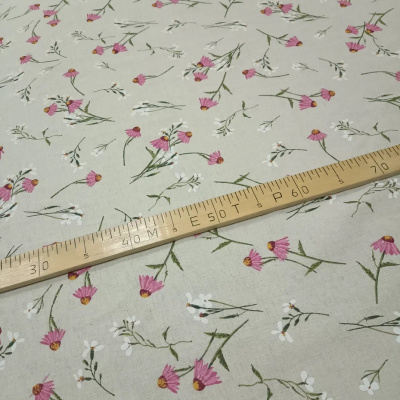 Полулен набивной Альпийская ромашка,140 г/м2 ,150 см