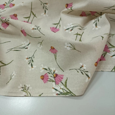Полулен набивной Альпийская ромашка,140 г/м2 ,150 см