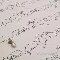 Полулен КОШКИ, цвет серый ,арт 15061