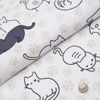 Вафельная ткань Котики