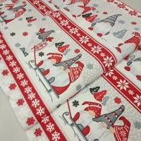 Вафельная ткань Новогодние шары  , 50 см