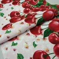 Вафельная ткань Яблочки  , 50 см