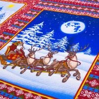 Вафельная ткань Праздник, цвет красный , купон 60 см