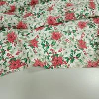 Полулен Олени и снежинки  на бордовом