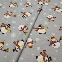 Рогожка  Снеговики на сером